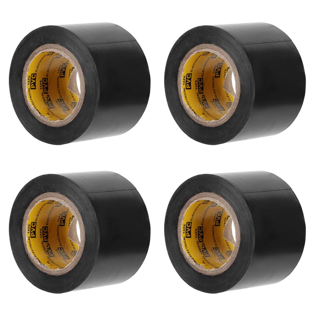 4Pcs Electrician PVC Waterproof Electrical Insulated Sealing Tape Repair Tools 4.4cmBlack