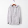 Long Sleeve Hooded Solid Color, Women's Sweater Fleece Jacket