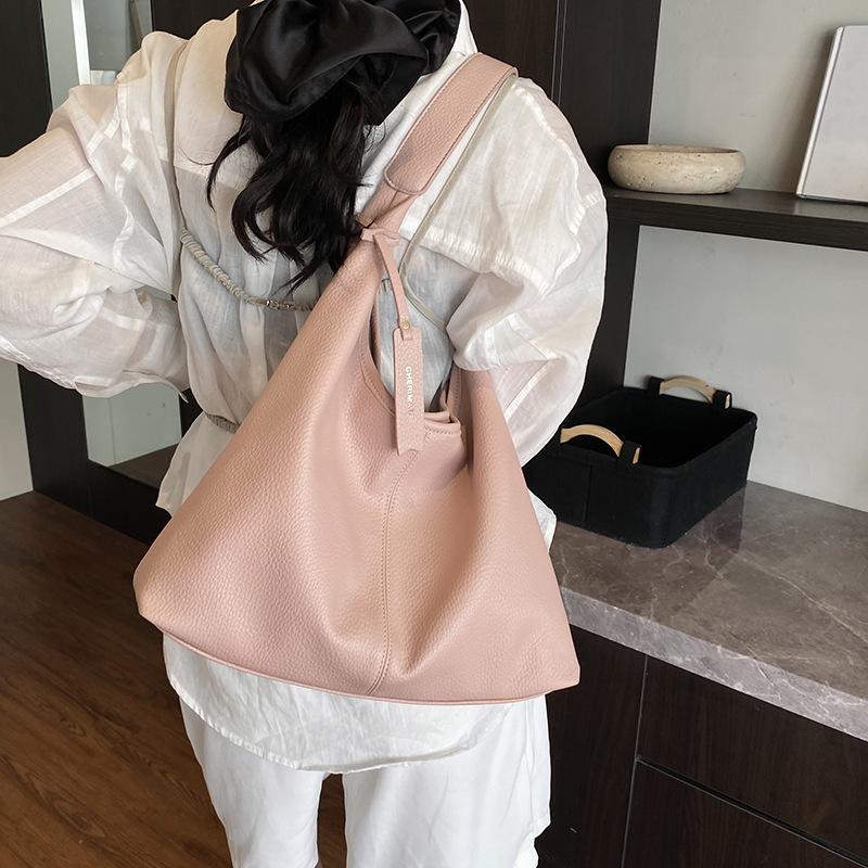 New Spring and Summer Casual Simple Texture Tote Bag Simple Fashion Large Capacity Shoulder Armpit Bag
