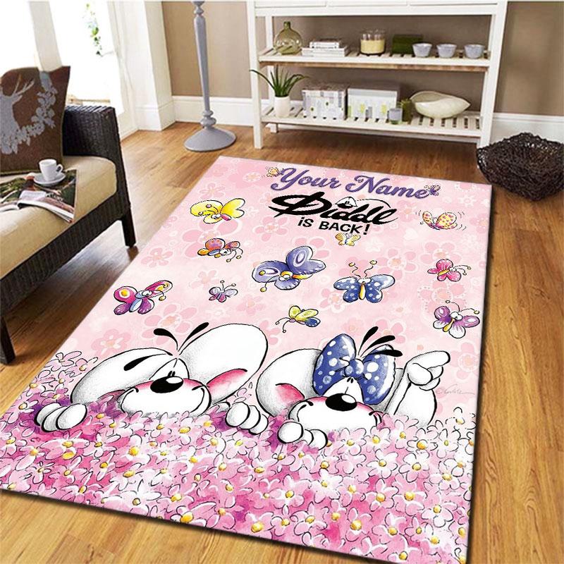 Diddl Custom Name Carpet Rug for Living Room Bedroom Home Sofa Decoration,Kids play Non-slip Floor Mat