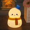 Für Weihnachten LED Nachtlicht Neuheit Ambiente Lampe Touch Control Wiederaufladbar Hängend Schneemann Nachttisch Feiertagsdeko Silikon
