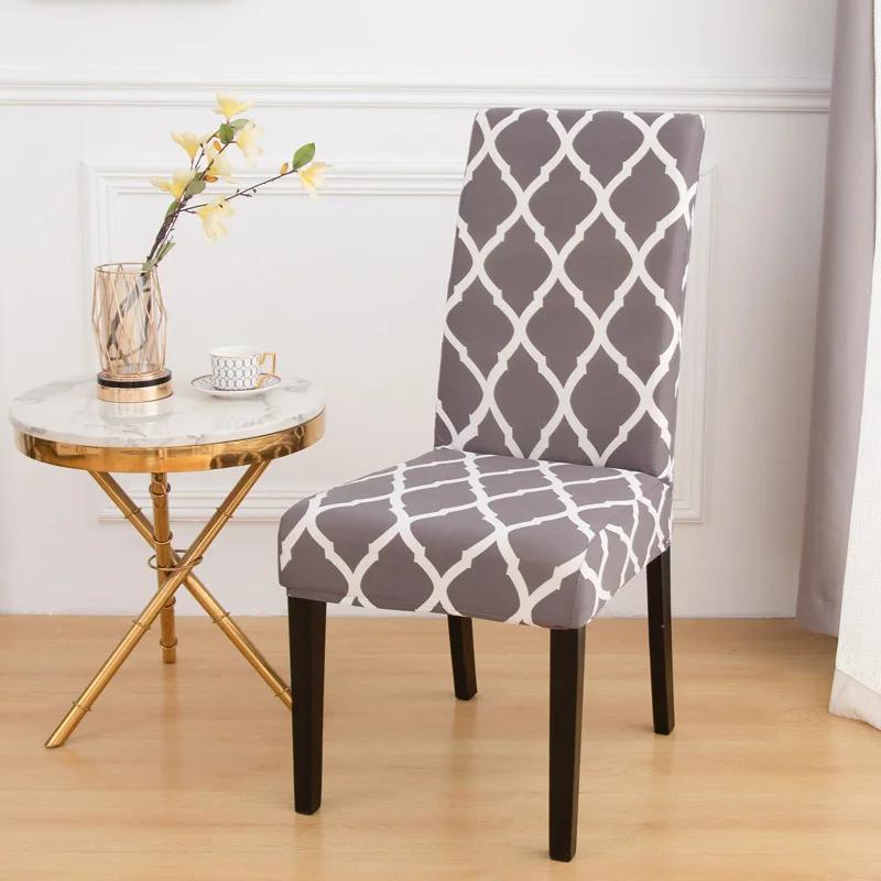 1PC Printing Elastic Dining Chair Cover Stretch Seat Case Slipcovers Chair Covers for Dining Room Wedding Hotel Banquet Office