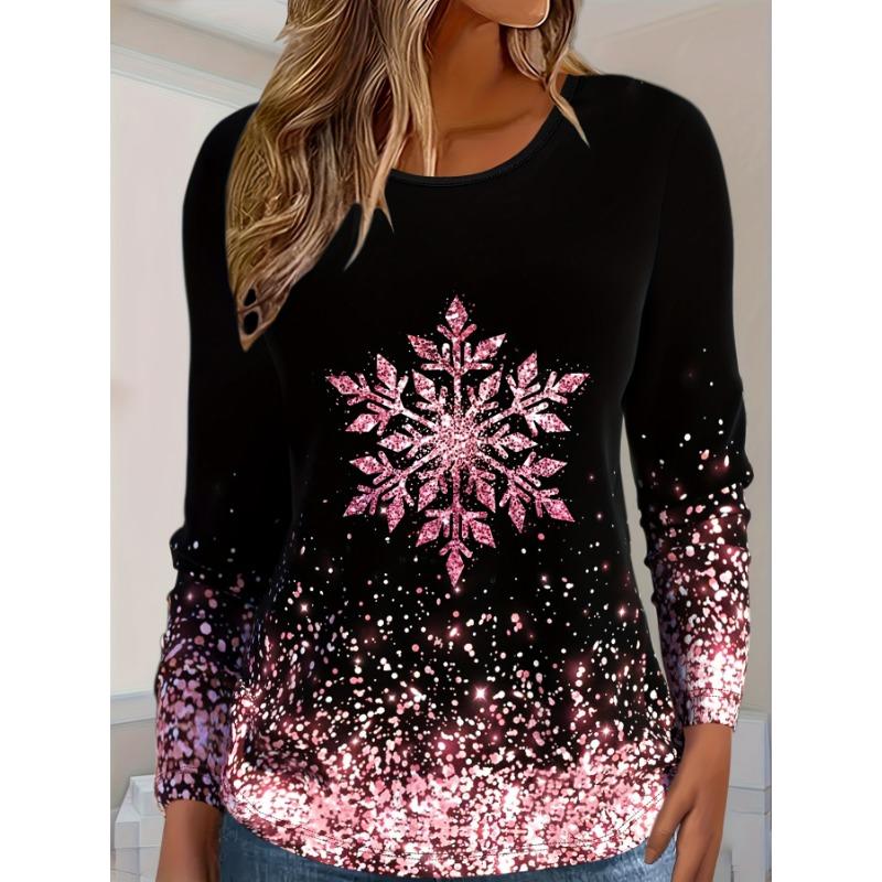 

Счастливого Рождества 3D-принт Футболка с круглым вырезом и длинным рукавом Мода Женская одежда Повседневная одежда y2k Харадзюку Женская одежда XL