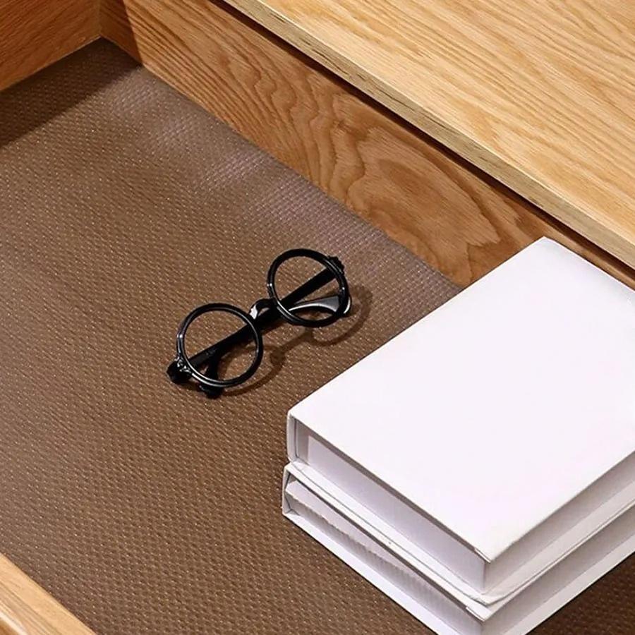 1 pc 3meters/118.11in Reusable Drawer Liners Washable Dustproof and Non-slip Placemats Kitchen Cabinet Mats Refrigerator