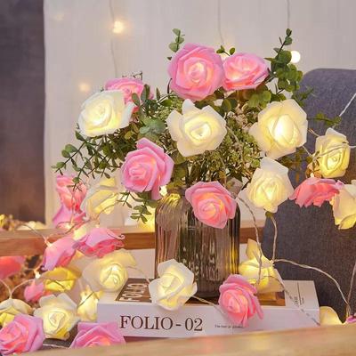 LED Rosen Lichterkette - Valentinstag, Hochzeit, Heiratsantrag, Atmosphäre & Liebeserklärung Dekoration.