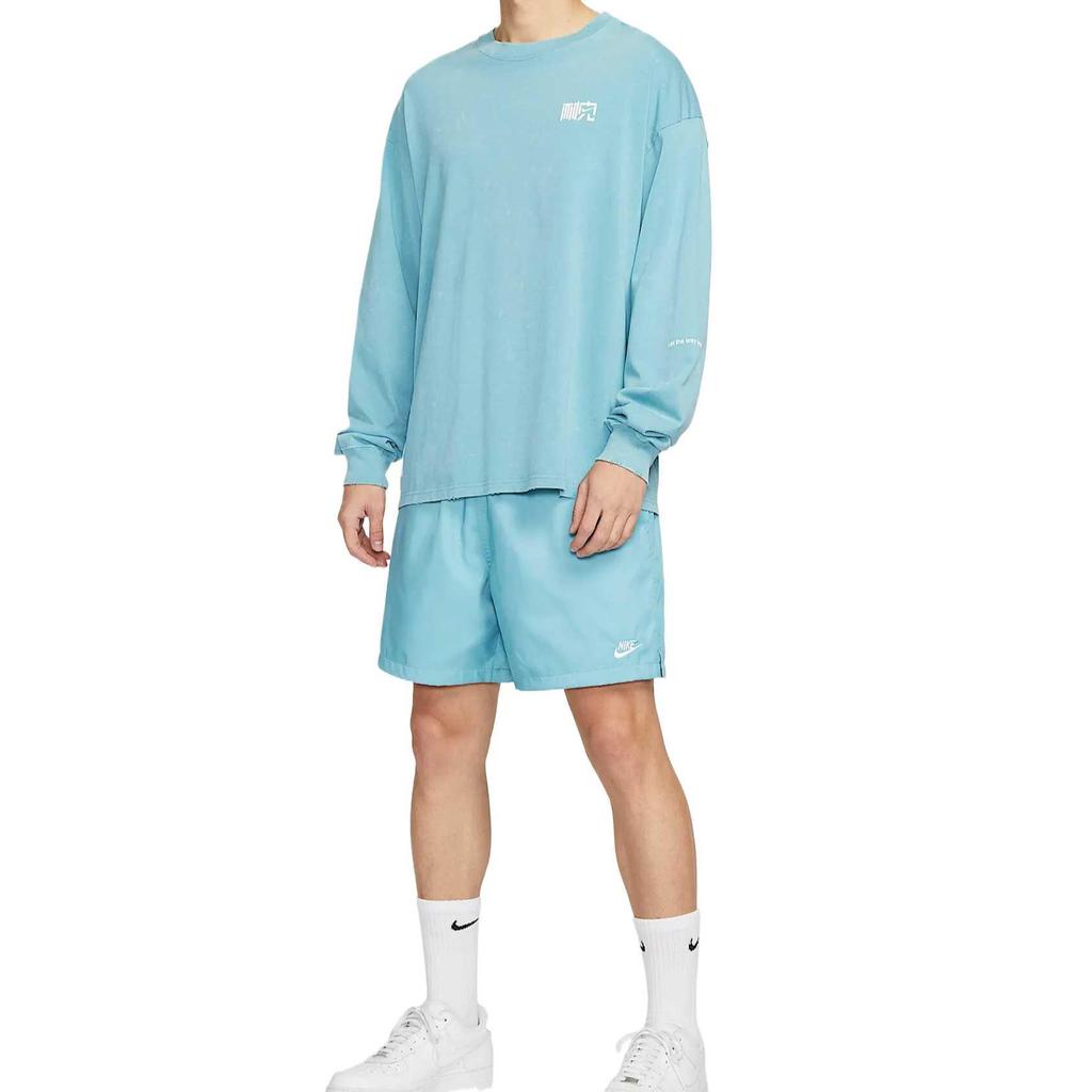 Nike Klubové Jednoduché Všestranné Pohodlné Šetrné k Pokožce Ležérní Šortky Pánské Šortky Denim-Modro-Zelená Bílá FN3308-464