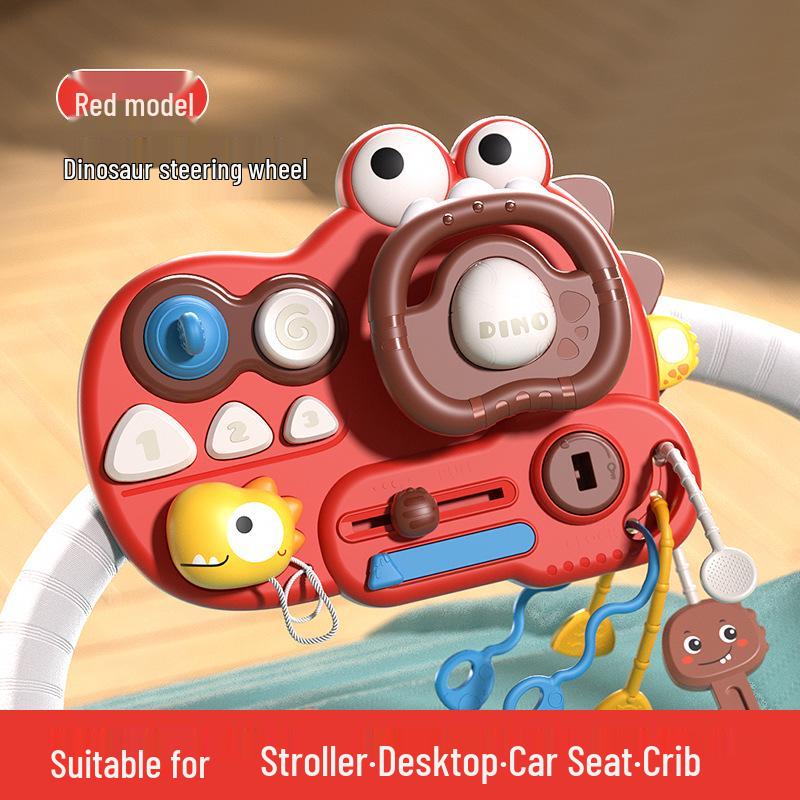Dinosaur Multifunctional Steering Wheel Educational Toy for Babies and Children - Eco-friendly Materials