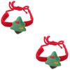 Adjustable Christmas Cat Collar Knitting Pet Collar 2Pcs for Small Dogs