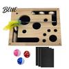 Boîte de lime à ongles pour chat Boîte à jouets Puzzle d'enrichissement en bois Jouet Griffoir interactif Intérieur Comprend du papier de verre pour le soin des chats Stimulation mentale Griffoir