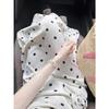French gentle temperament black and white polka dot sleeveless dress, high-end sense niche non-collision style, waist slim fit hip skirt