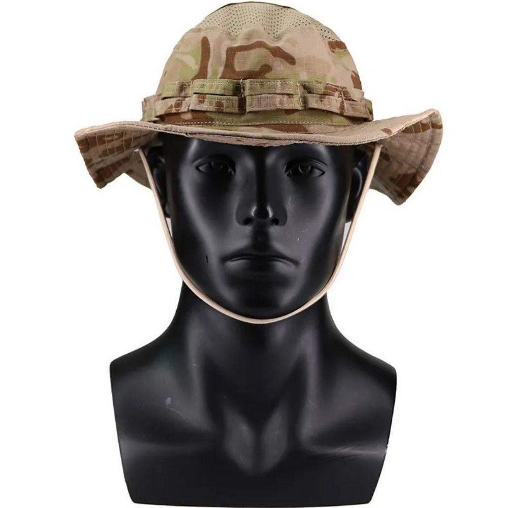 Large Brim Fisherman Hat Breathable Multicam Fishing Sun Cap Durable Bucket Benny Hats  Hiking