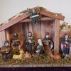 European Christmas Nativity Large Wooden Cottage Ornament Set For Table Centerpiece And Mantel Holiday Gift