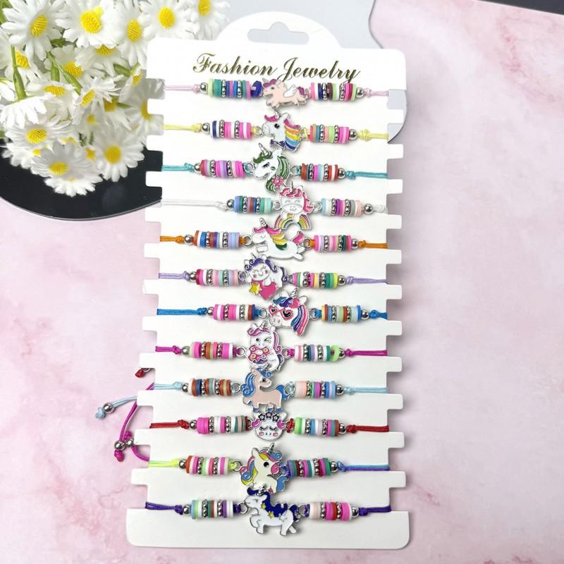 Kids Soft Polymer Clay Bracelet Set Cartoon Animal Design Multi-Layer Stackable Friendship Wristband Girls Boys 2025