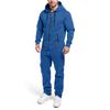 Men's Hooded Jumpsuit Zip Up  Pajamas Playsuit Jogger Sweatsuit Overall Romper