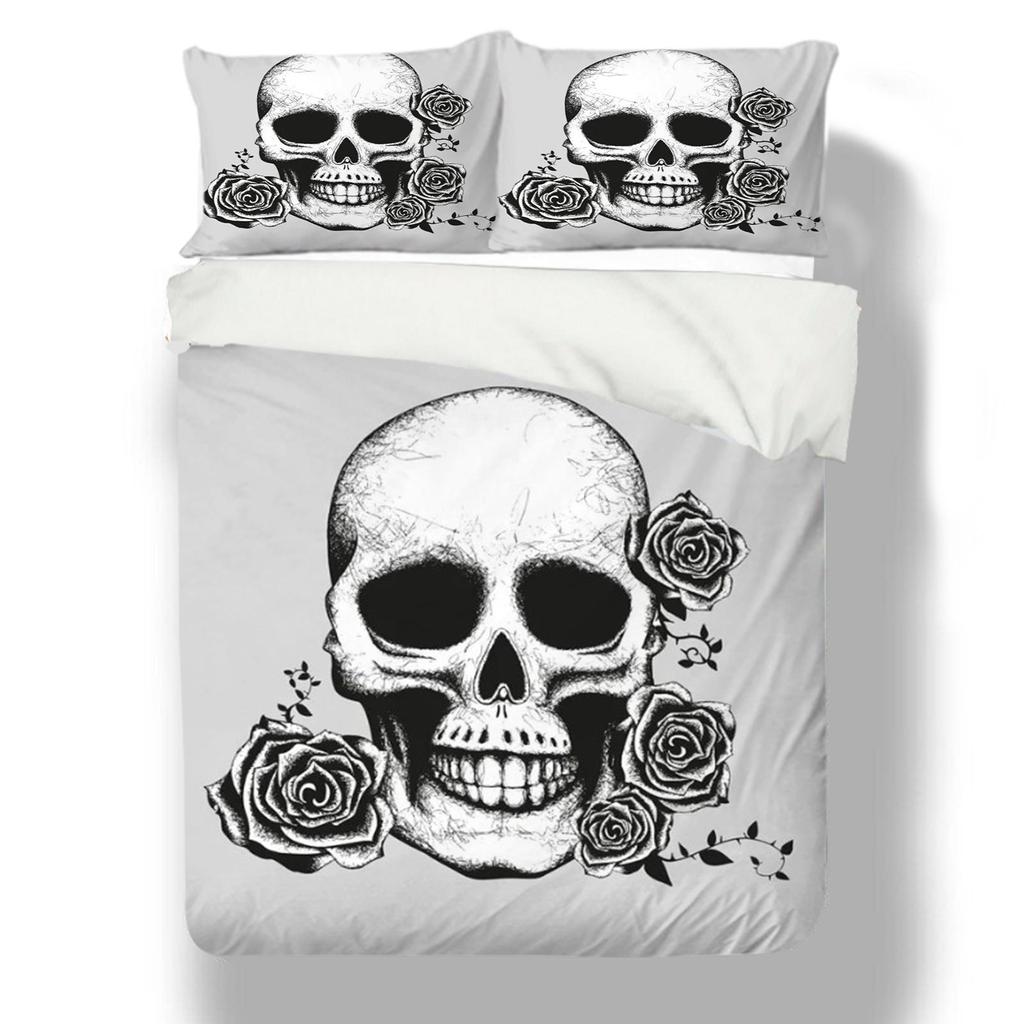 Skull 3D Printing Bedding Cover Set Breathable Home Bedspreads Microfiber King Queen Size Boy Teen Soft Duvet Cover
