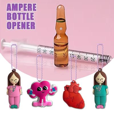 Ampoule Bottle Opener Keychain Syringe-Shaped Cutter Nurse Doctor Ampoule Bottle Opener Aid Medication Vial Breaker Tool