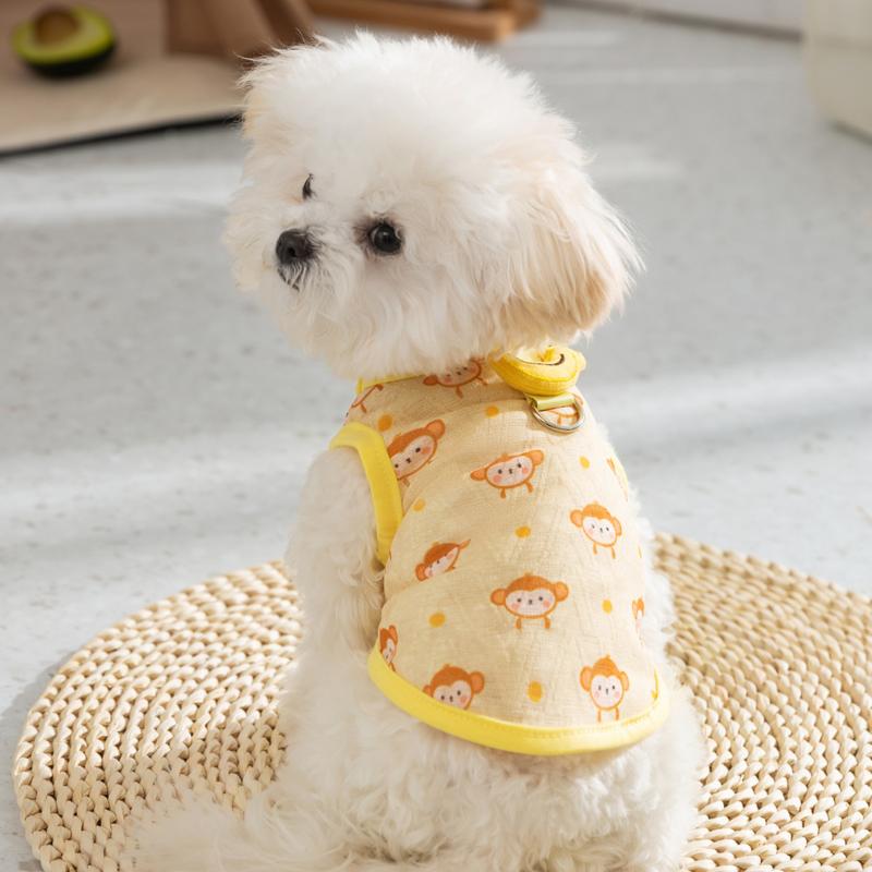 Striped POLO Shirt Puppy Clothes Spring and Autumn Thin Style Teddy Bichon Bear Schnauzer Pet Summer Cat Summer