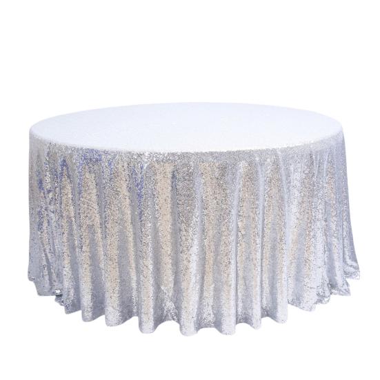 Tablecloth Round Shape Stunning Sequins Reusable Tablecloth Scratch-Resistant Breathable Stain-Resistant Table Cover