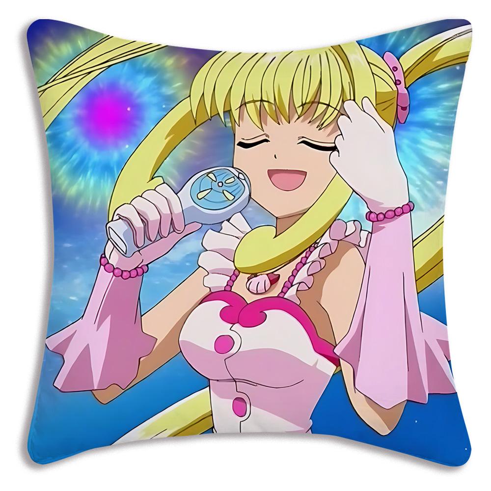 Anime M-Mermaid Melodys Pillow Covers Cartoon Sofa Decorative Home Double-sided Printing Short Plush Cute Cushion Cover