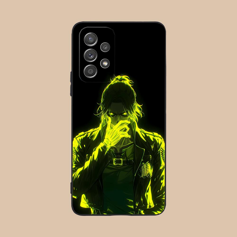 AOT Eren Mobile Cell Phone Case for Samsung Galaxy A73 72 71 70 56 55 54 53 52 36 35 34 23 16 15 5G Colour Protective Luxury