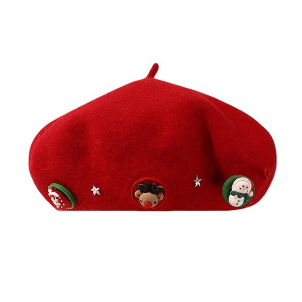 Woolen Christmas Beret Solid Color Painter Hat Artist Hat Wool Beret  Girl