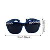 Gift White LED Glasses Heart Shaped Wire Glowing Heart Glasses Square Bright Neon Glasses Party