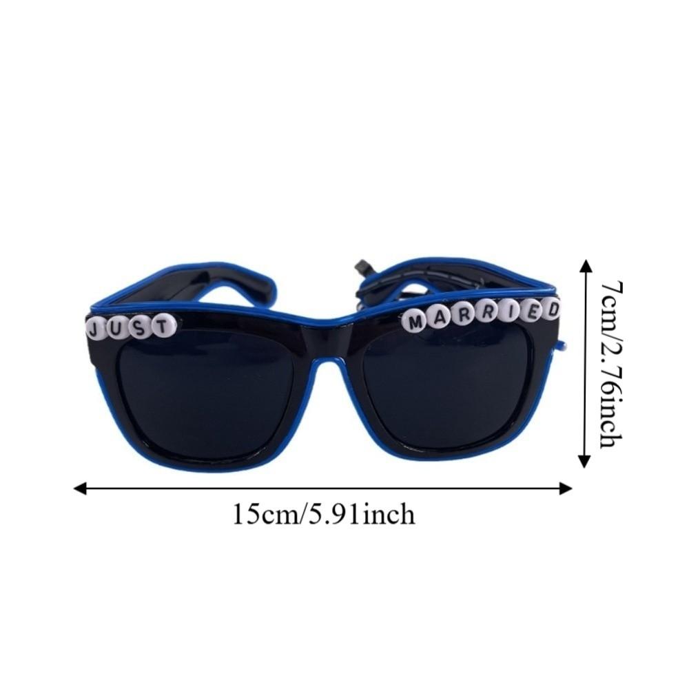 Gift White LED Glasses Heart Shaped Wire Glowing Heart Glasses Square Bright Neon Glasses Party