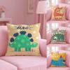 Cute Cartoon Dinosaur Cushion Cover Plush Fabric Soft DoubleSided Printed Sofa Warm Winter Home Gift Pillow Cover