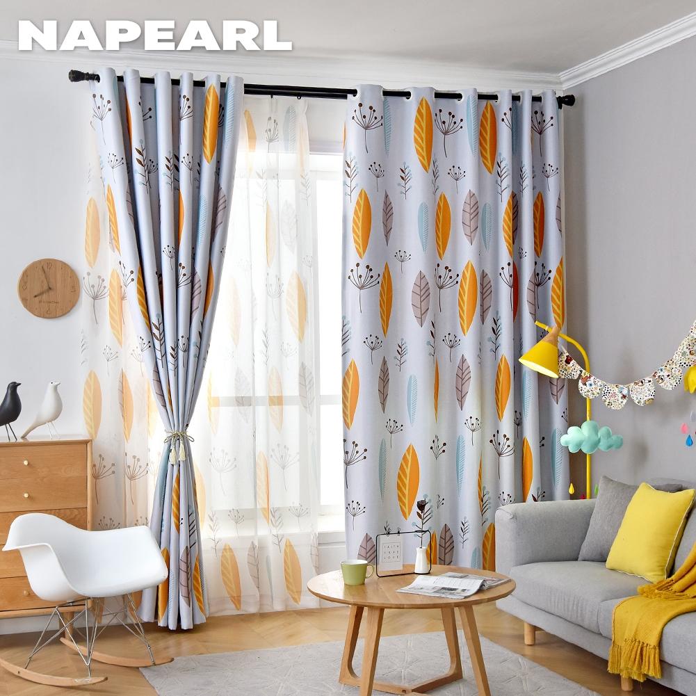 1 STÜCK NAPEARL 70-80 % Verdunkelung, minimalistisch, modern, nordisch, mit Pflanzenmotiv, bedruckte Polyesterfaser, Gardinen für Wohnzimmer, Schlafzimmer, Heimdekoration
