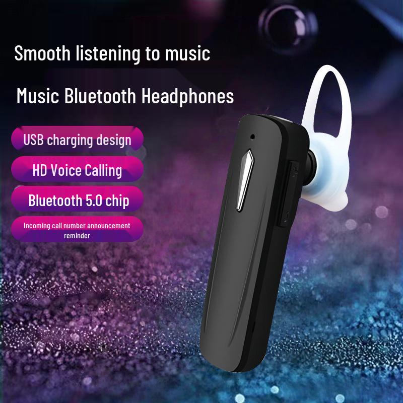 M163 Universal Wireless Bluetooth Headset for HD Calls - Single Ear, Low Latency, Ideal for Car and Sports Use