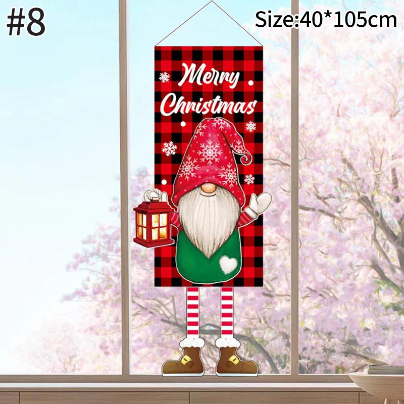 Christmas Hanging Flags Background Merry Christmas Santa Claus Snowman Hanging Banners Christmas New Year Atmosphere Decorations