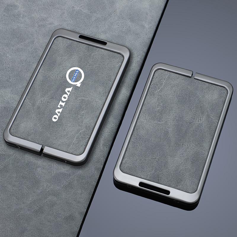Hub Caps Car Leather Smart NFC Card Key Case Cover Shell Holder Keychain Bag For Volvo EM90 EX30 2024 Polestar Key Protection Ac