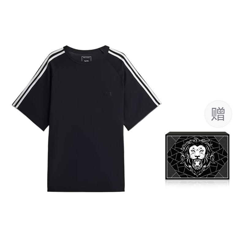 adidas Y-3 Short Sleeve Tee 3-Stripes T-Shirt Black Men s JW7352 S