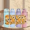 1PC Dry Autumn Yellow Flower Cluster Print 750ml Color Plastic Sports Water Bottle Leakproof Flip Straw Lid Suitable for Sports Office Home Use