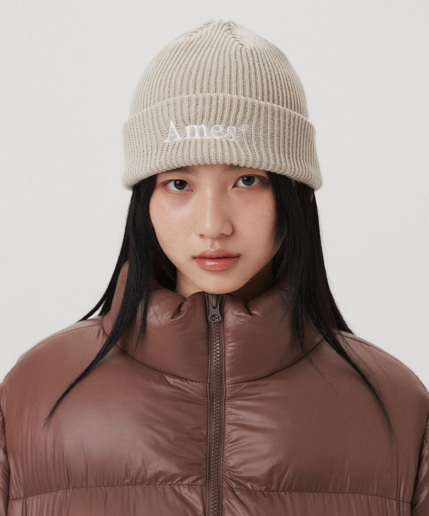 AMES-WORLDWIDE Basic Logo Beanie Beige
