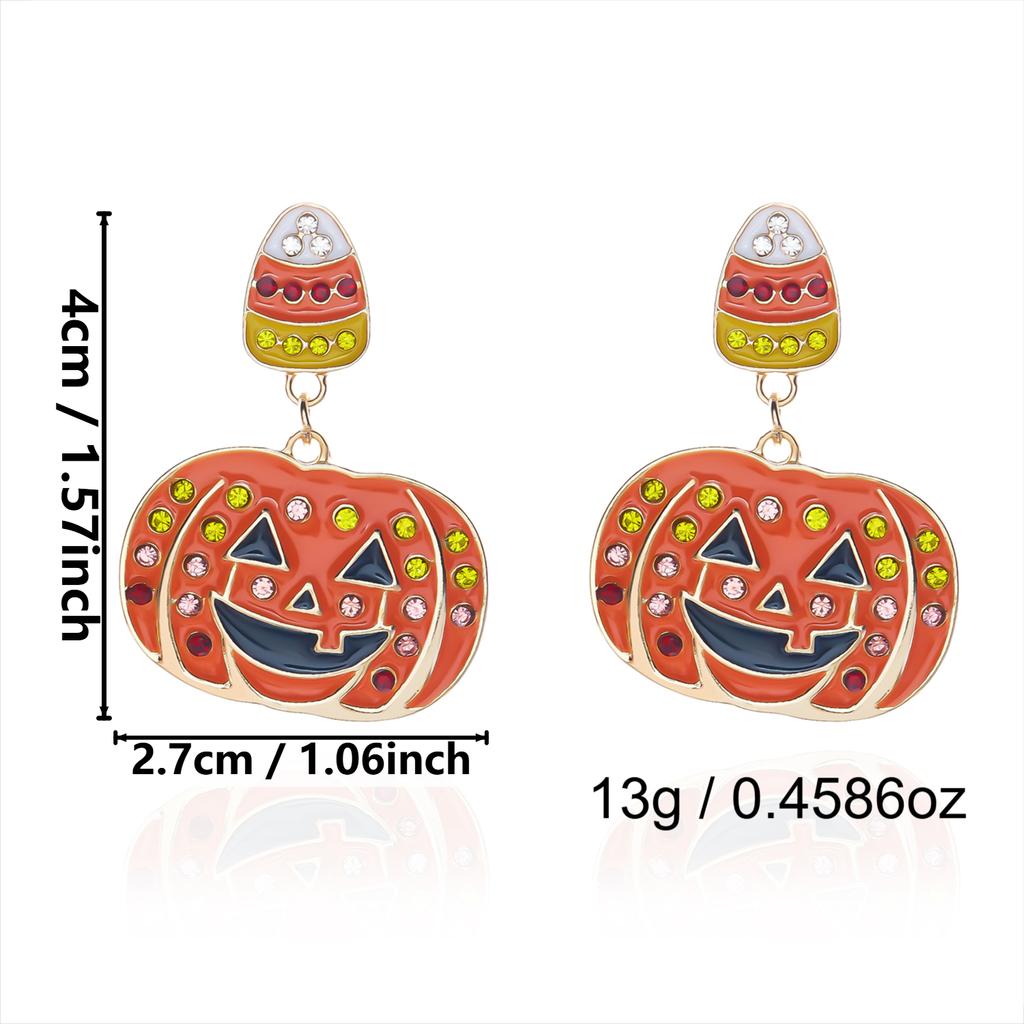 Creative Cartoon Akimbo Pumpkin Leg Dangle Earrings for Women Halloween Enamel Spider Drop Earring Festival Party Jewelry Gifts