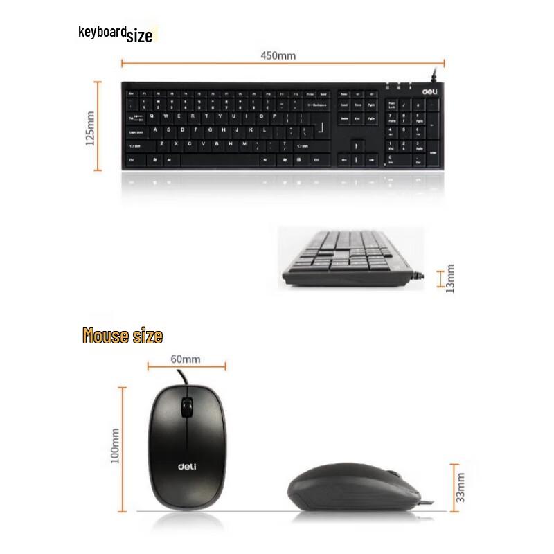 Deli Wired Keyboard and Mouse Combo