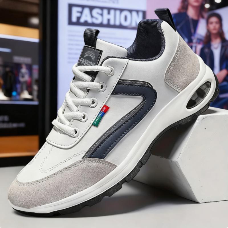 Modische Sneaker für Herren Rutschfeste Schuhe Wildlederdetails Outdoor Vielseitig Schnürschuhe Plateauschuhe Frühling und Herbst Sportschuhe