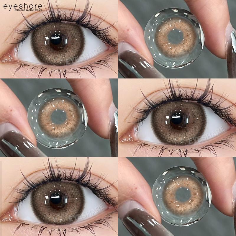 Eyeshare 1 Paar PRAG Kristall Kontaktlinsen für Augen Natürliche braune Linse Augen Make-up Kontaktlinsen Koreanische graue Linse