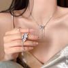 Elegant Butterfly Tassel Zircon Necklace - Women's Non-Fading Clavicle Chain Fashion Accessory