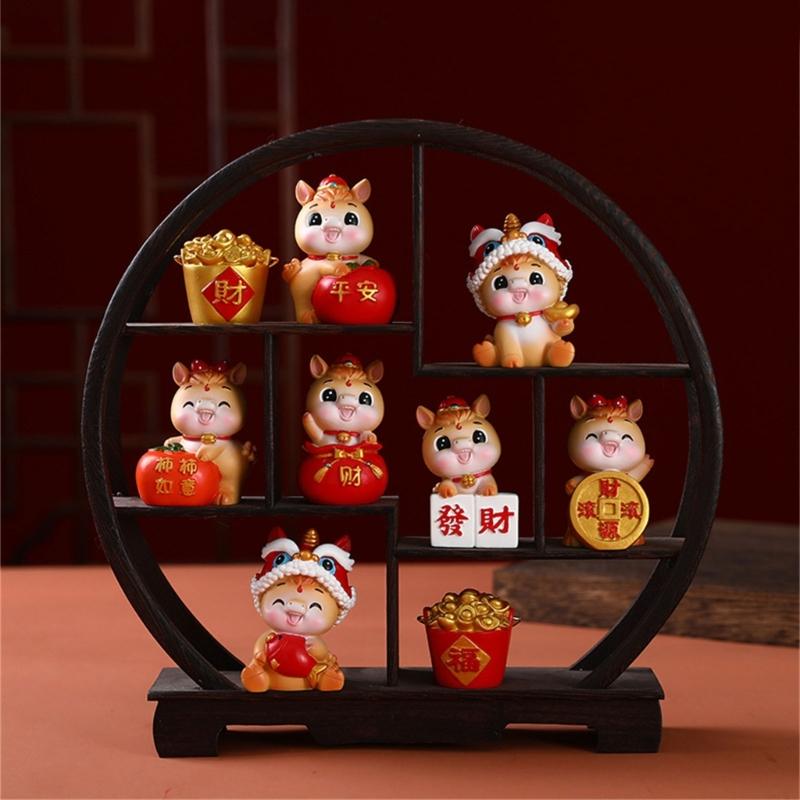 Artistic Resins Horse Miniature Statue Traditional Zodiacs Design Desktop Decoration Chinese New Year Holiday Gift