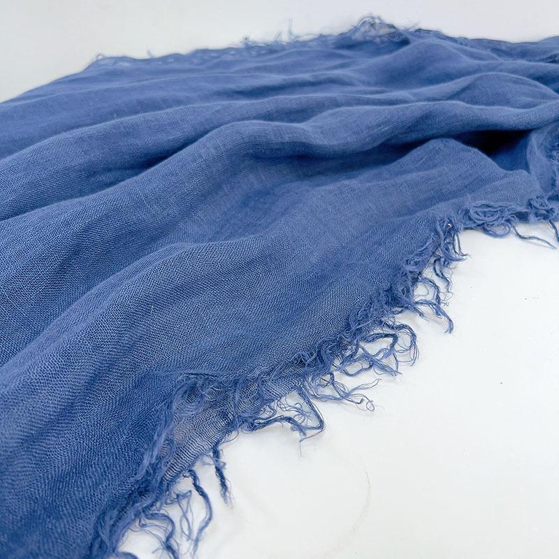 Versatile Solid Color Linen Scarf Light And Breathable Sunscreen Decorative Silk Scarf Literary Japanese Men'S Rough Edge Scarf