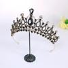 Barokowa Retro Czarna Luksusowa Korona Tiara Ślubna Suknia Ślubna Korona Urodzinowa