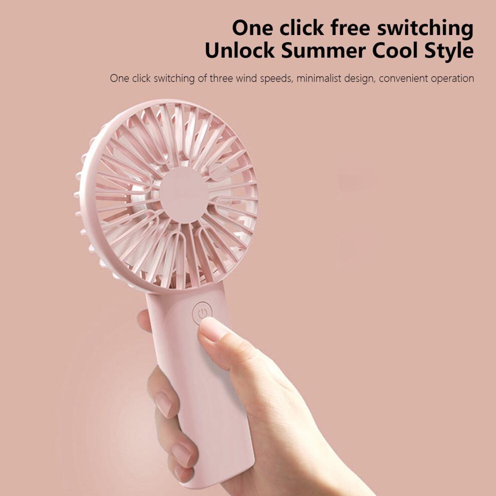 USB Rechargeable Handheld Fan – Quiet, High Wind Power, Compact & Lightweight for Office, Dorm, Travel, Hiking, Camping; Compatible with USB