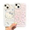 Applicable To iPhone14/15ProMax Mobile Phone Case, Colored Silver Apple 14 Girl Powder HelloKitty Hello Kitty