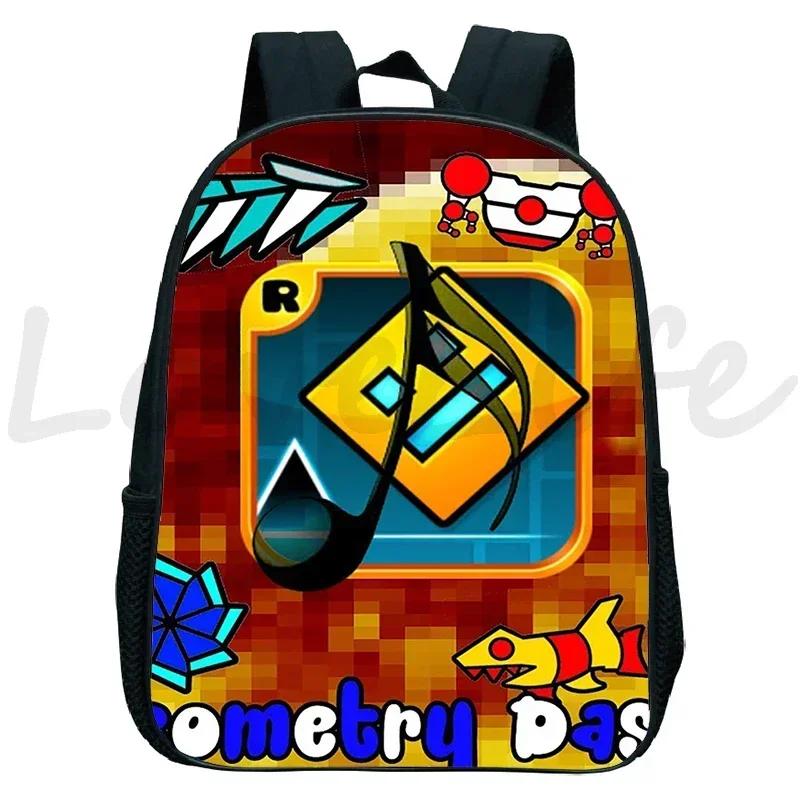 Zaino Kindergarten Geometry Dash Arrabbiato per Bambini e Bambine Zaino Anime Piccola Borsa da Libri Bambini Borse Scolastiche Cartoon Zaino per Bambini