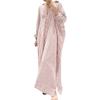Women's Casual Cotton And Linen Striped Cardigan Loose Temperament Irregular Shirt Dress