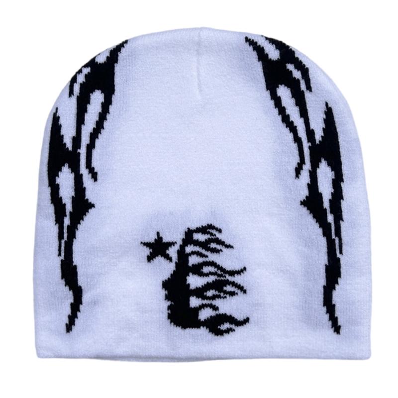Knitted Beanies Hat for Women Men Popular Pattern Skull Hat Handmade Crochet Hat 2000s Hiphop Hat Casual Street Headwear