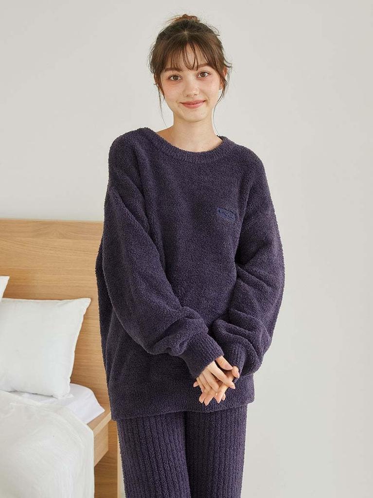Gelato Pique Basic Powder Pullover and Long Pants Set NVY (PWNT245352) Women's
