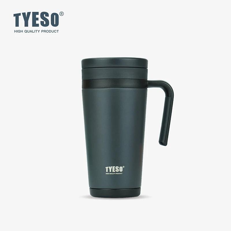 

TYESO Stainless Steel Insulation Cup Vacuum Insulation and Cold Insulation Conical Office Cup Handle High Appearance Cup Perfect 500ML чёрный